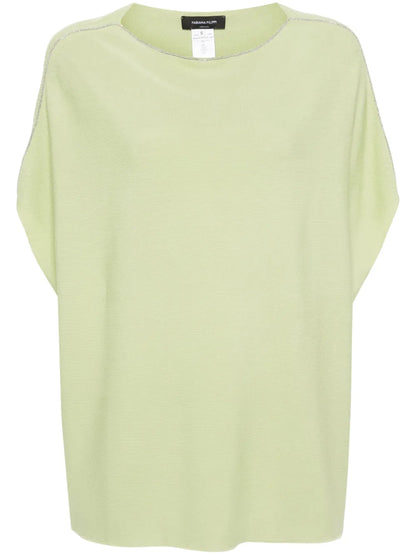 Beaded-Trim Sleeveless Sweater