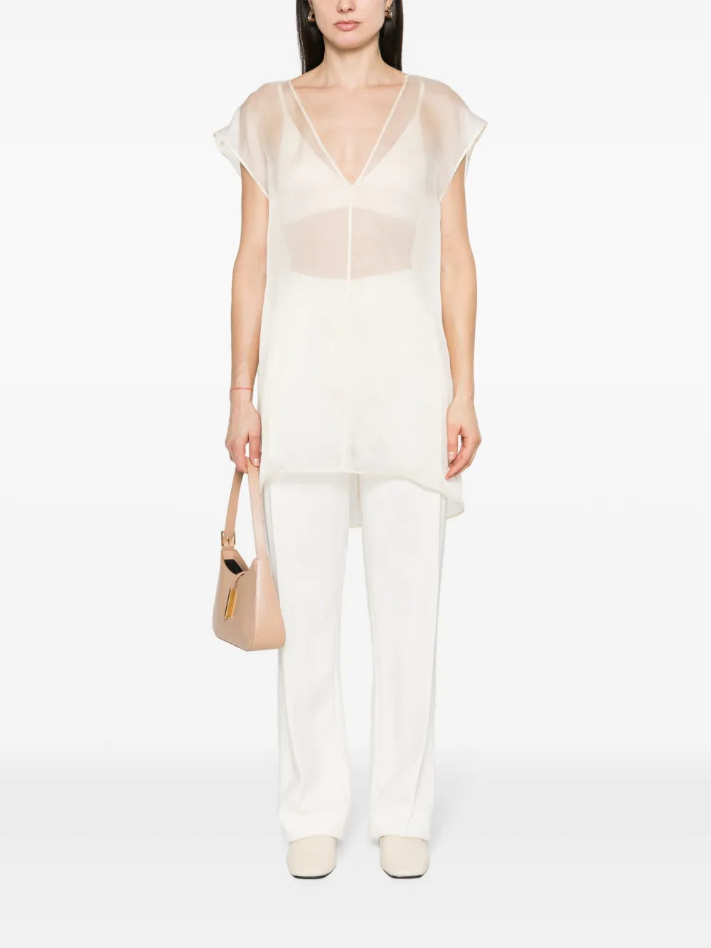 Semi-Sheer Silk Blouse