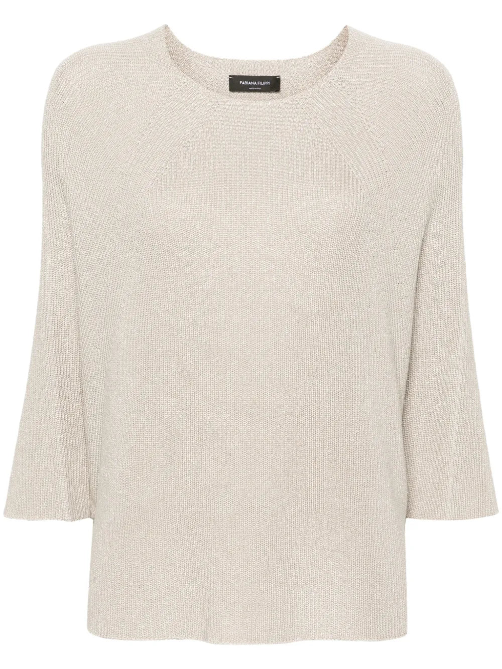 Metallic-Threading Batwing-Sleeves Jumper