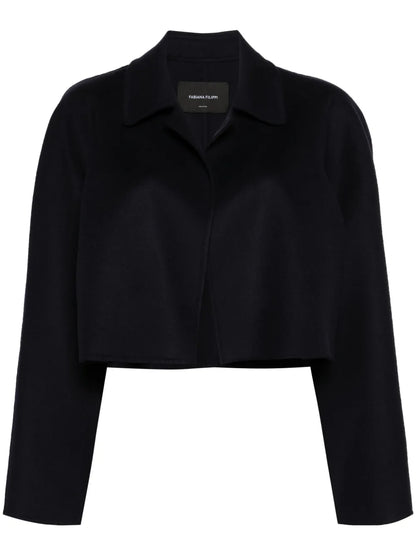 Open-Front Felted Cropped Jacket