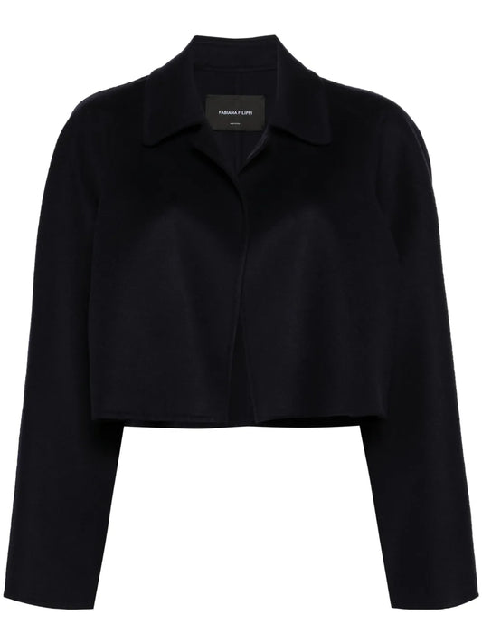 Open-Front Felted Cropped Jacket