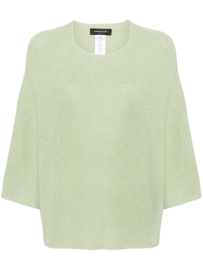 Metallic Half-Length Sleeves Jumper