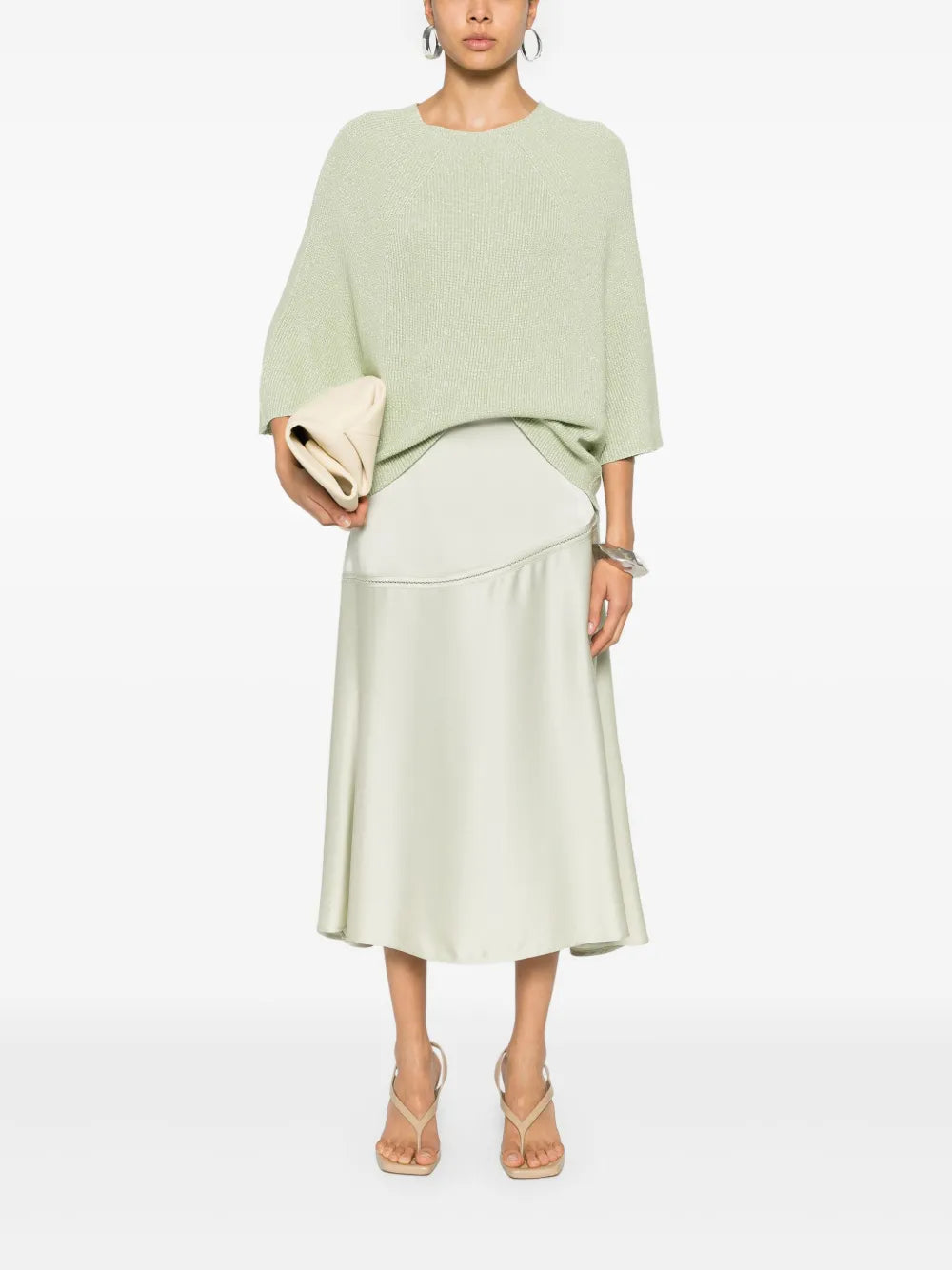 Metallic Half-Length Sleeves Jumper