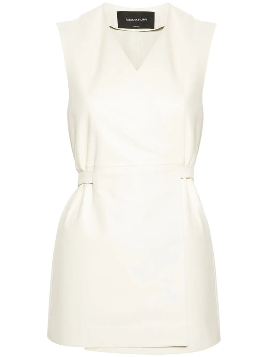 Wrap-Design Leather Vest
