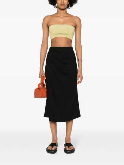 Fine-Ribbed Bandeau Top