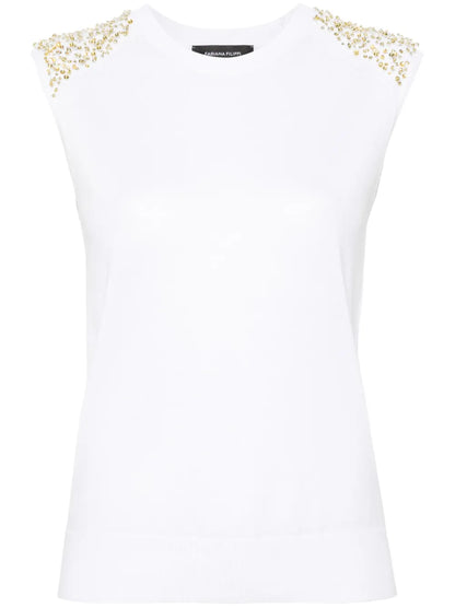 Sequin-Embellished Fine-Knit Top