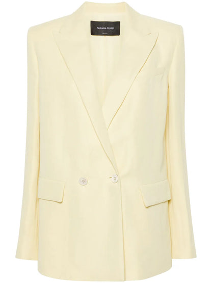 Peak-Lapels Double-Breasted Blazer