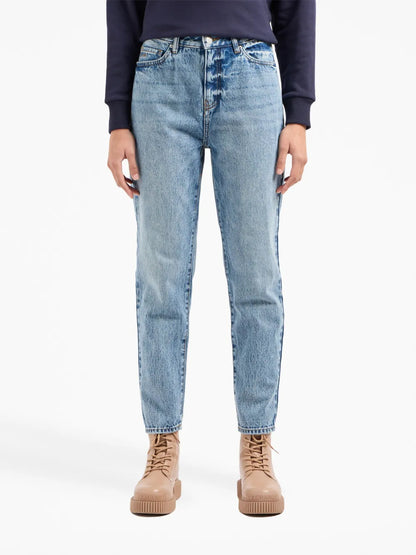 Logo-Appliqué Washed Tapered Jeans