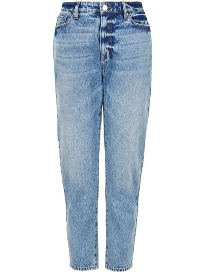 Logo-Appliqué Washed Tapered Jeans
