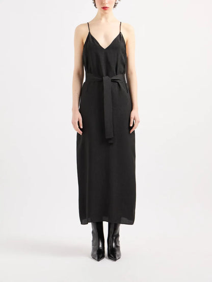 Belted Patterned-Jacquard Maxi Dress