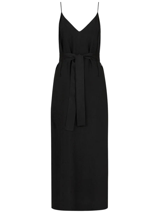 Belted Patterned-Jacquard Maxi Dress
