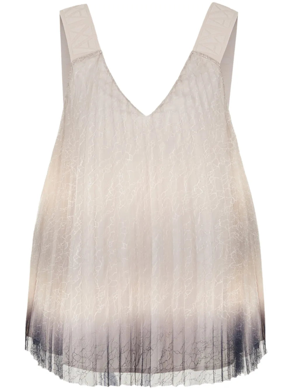 Gradient Lace Pleated Blouse
