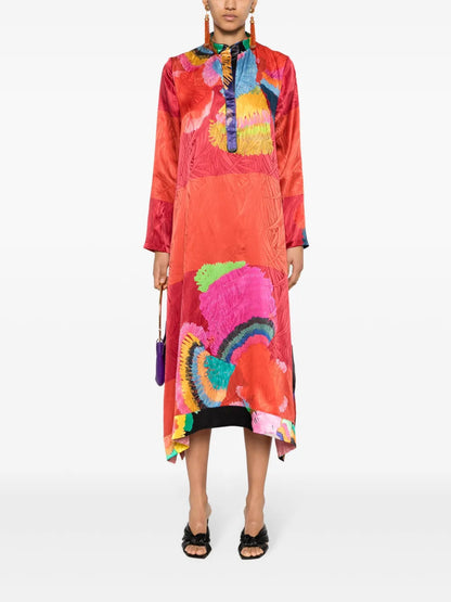 Paradeisos Abstract-Print Dress