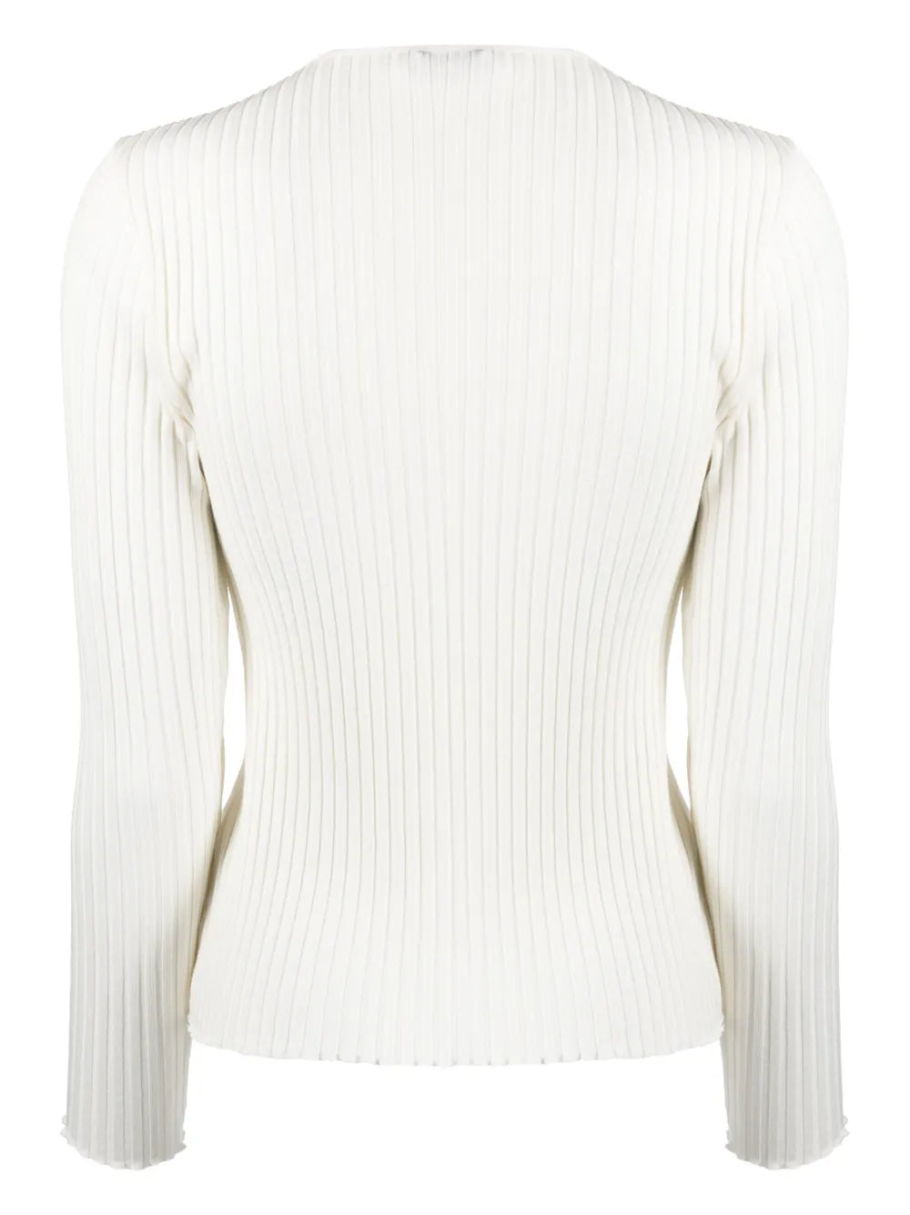 Henley-Neck Ribbed Jumper