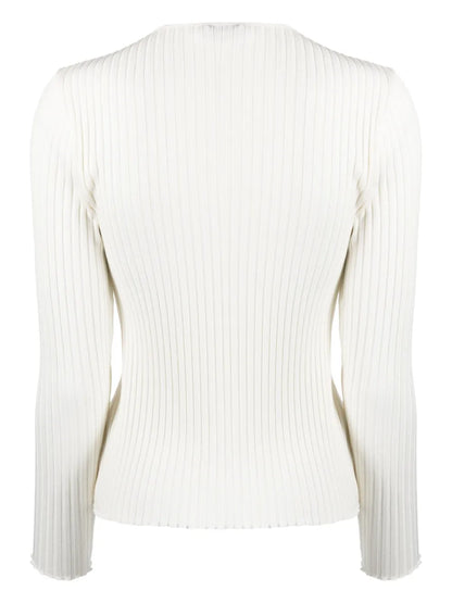 Henley-Neck Ribbed Jumper