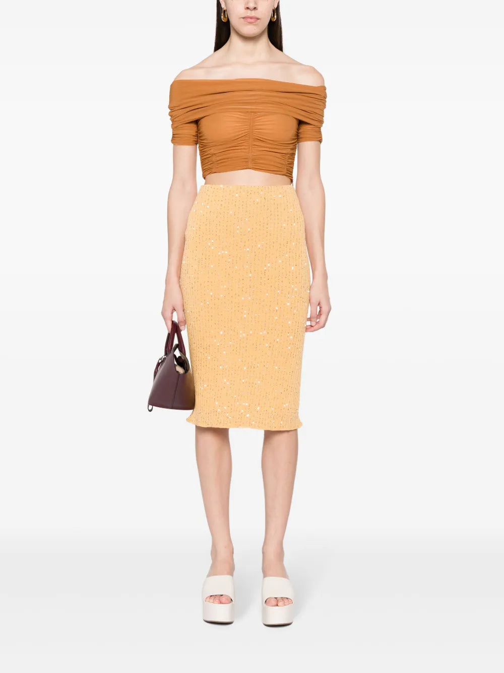 Sequin-Embellished Pencil Skirt