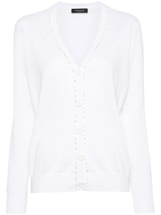 Sequin-Detail Cotton Cardigan