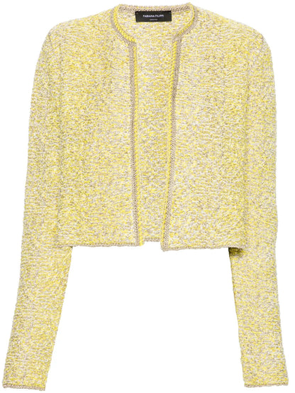 Marl-Knit Open-Front Cardigan
