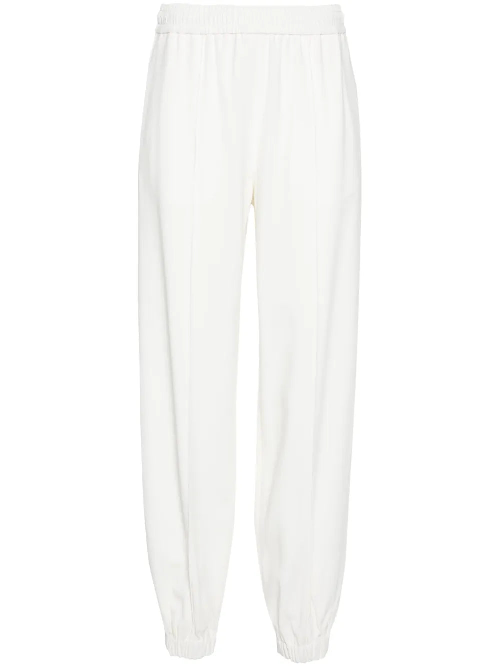 Elasticated-Waist Tapered-Leg Trousers