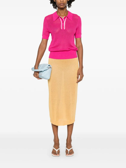 Fine-Knit Midi Skirt