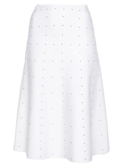 Studded Knitted Midi Skirt