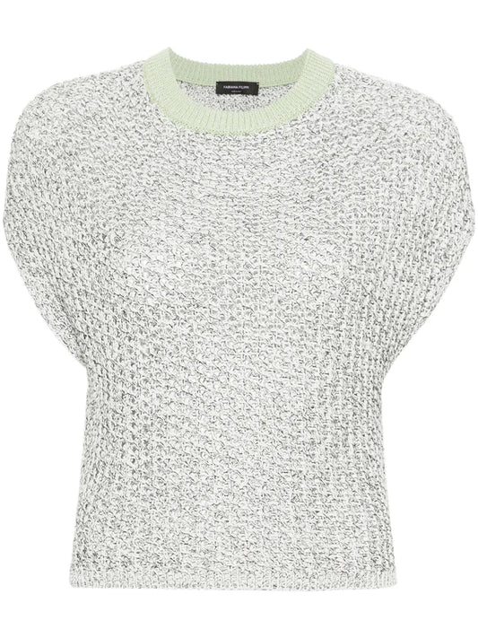 Open-Knit Sleeveless Sweater