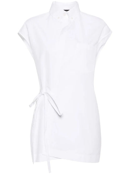 Tie-Fastening Cotton Shirt