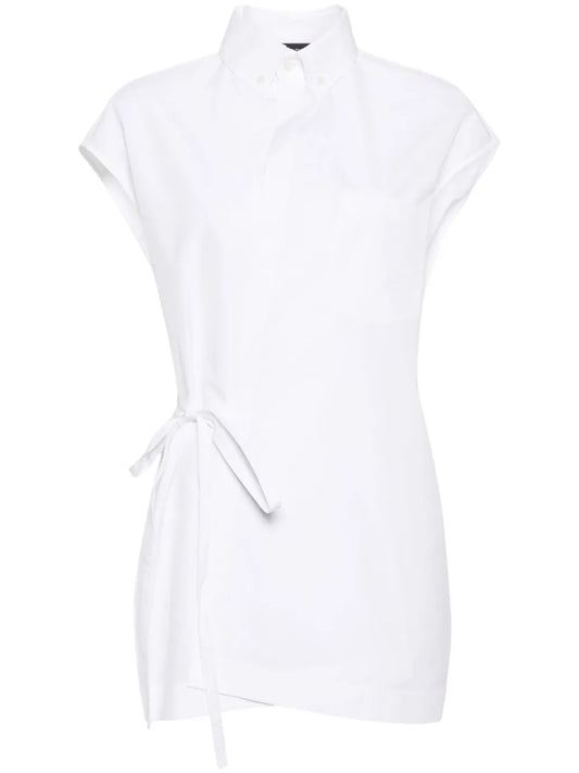 Tie-Fastening Cotton Shirt