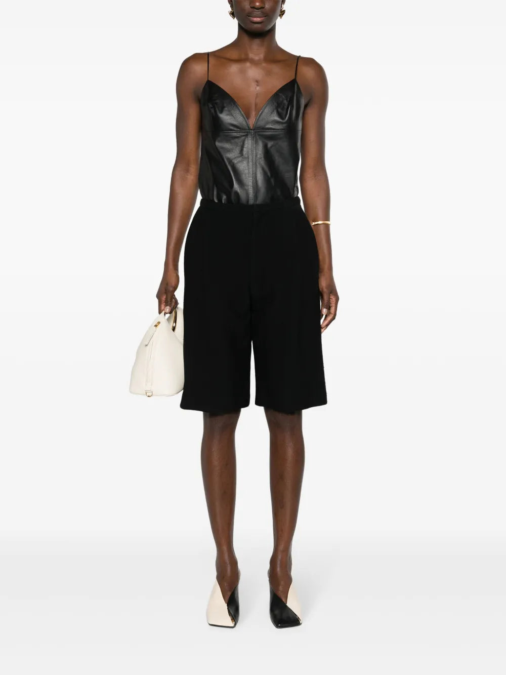 Panelled Leather Tank Top