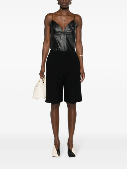 Panelled Leather Tank Top