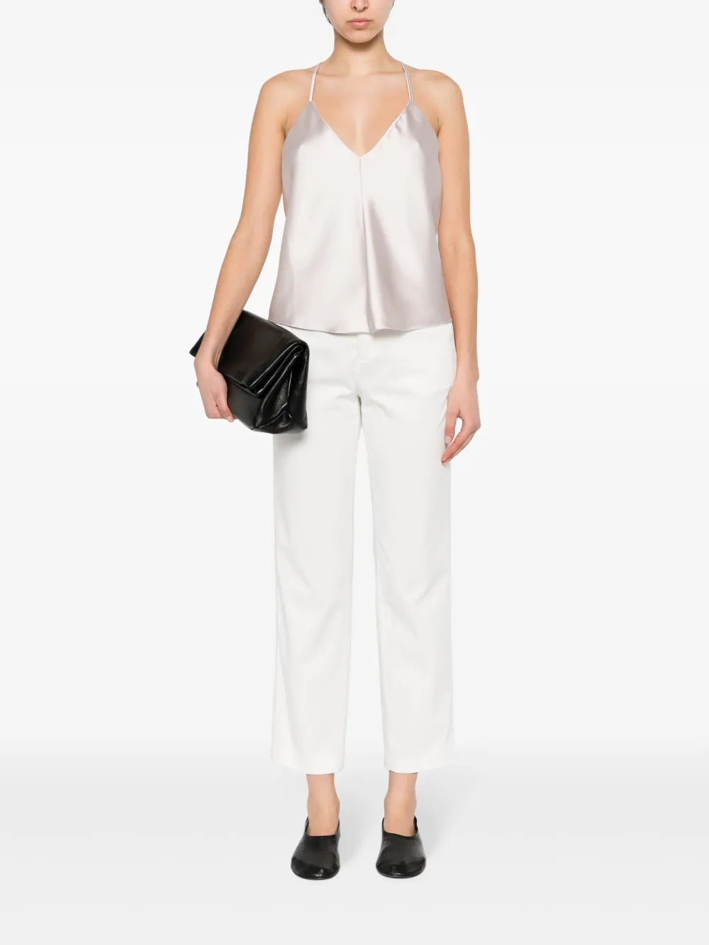 Straight-Leg Gabardine Trousers