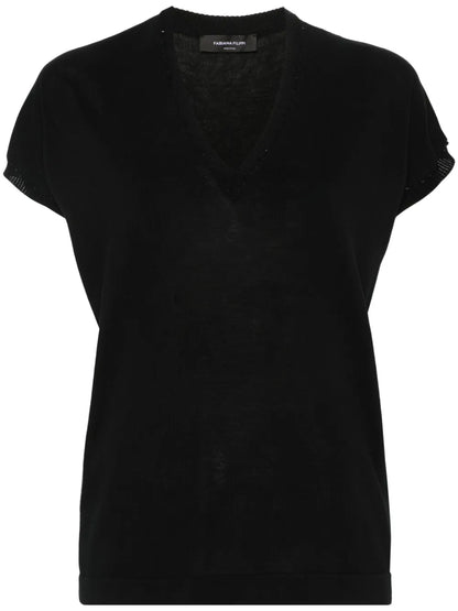 Sequin-Embellished Knitted Top