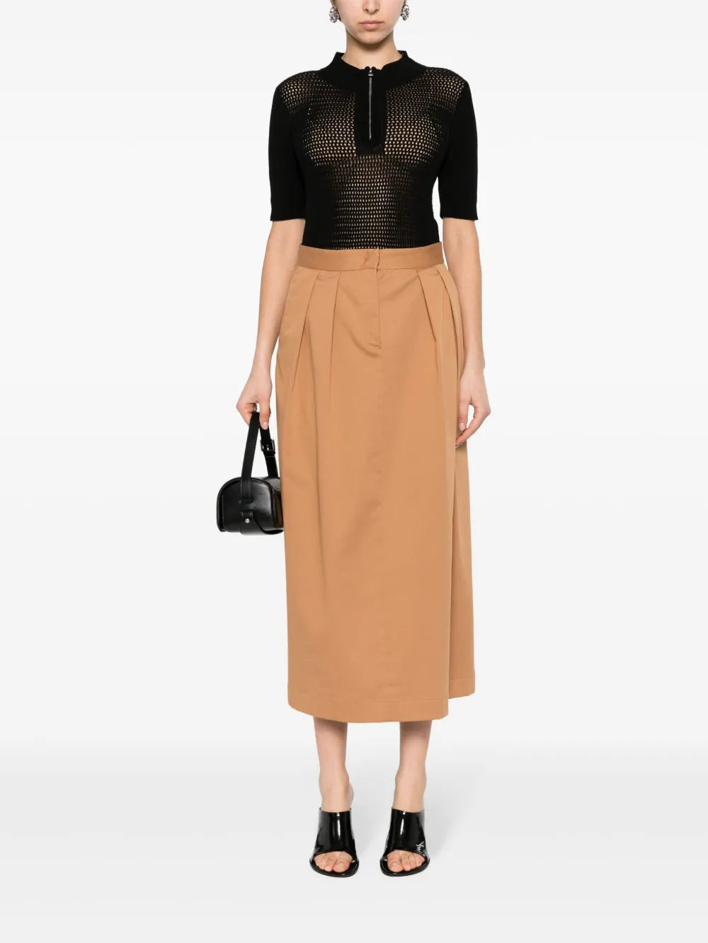 Pleat-Detailing Maxi Skirt