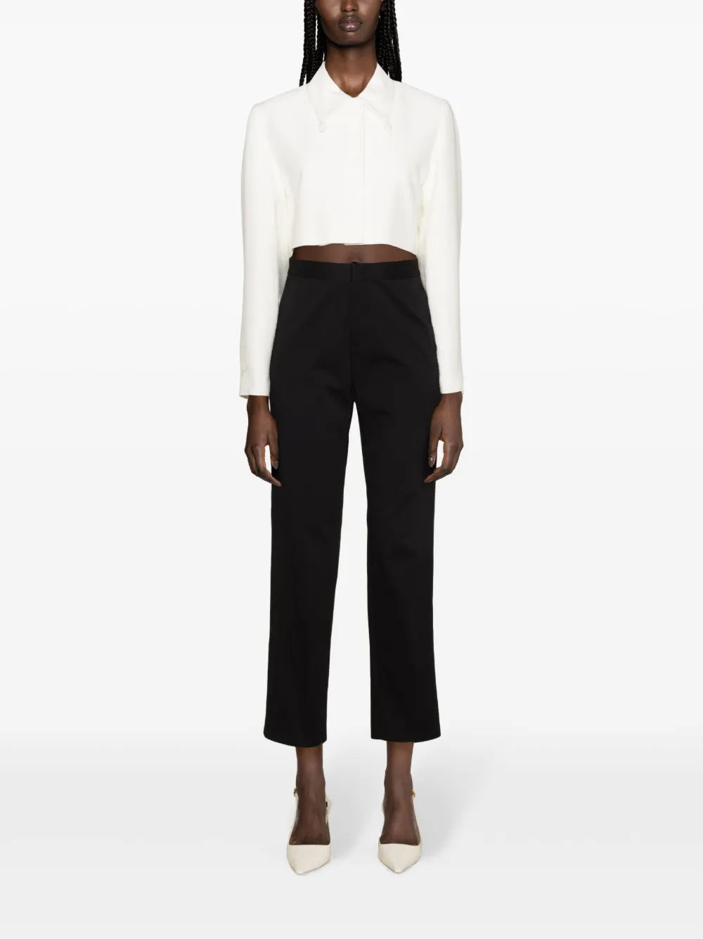 Straight-Leg Gabardine Trousers