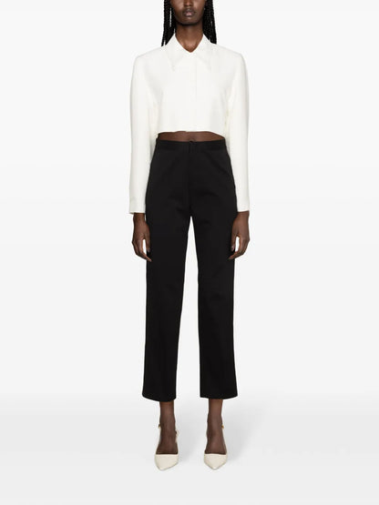 Straight-Leg Gabardine Trousers