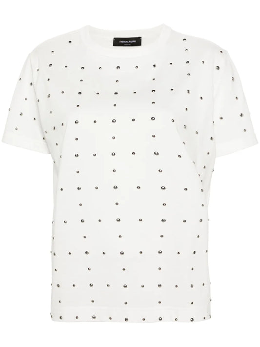 Studded Cotton T-Shirt