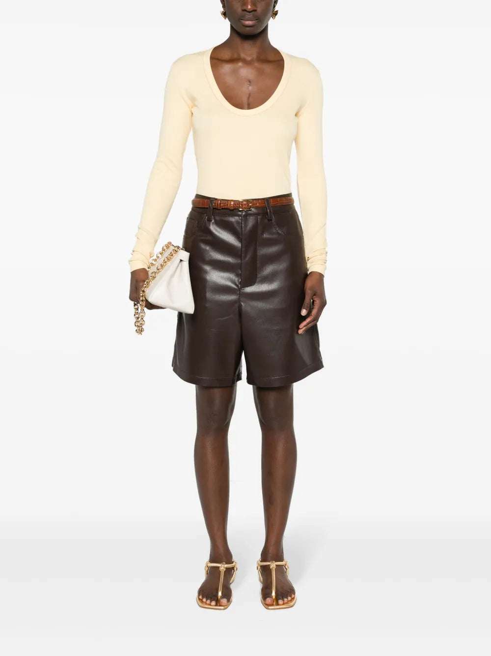 Beaded-Trim Ribbed T-Shirt