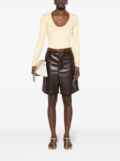 Beaded-Trim Ribbed T-Shirt