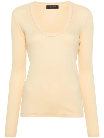 Beaded-Trim Ribbed T-Shirt