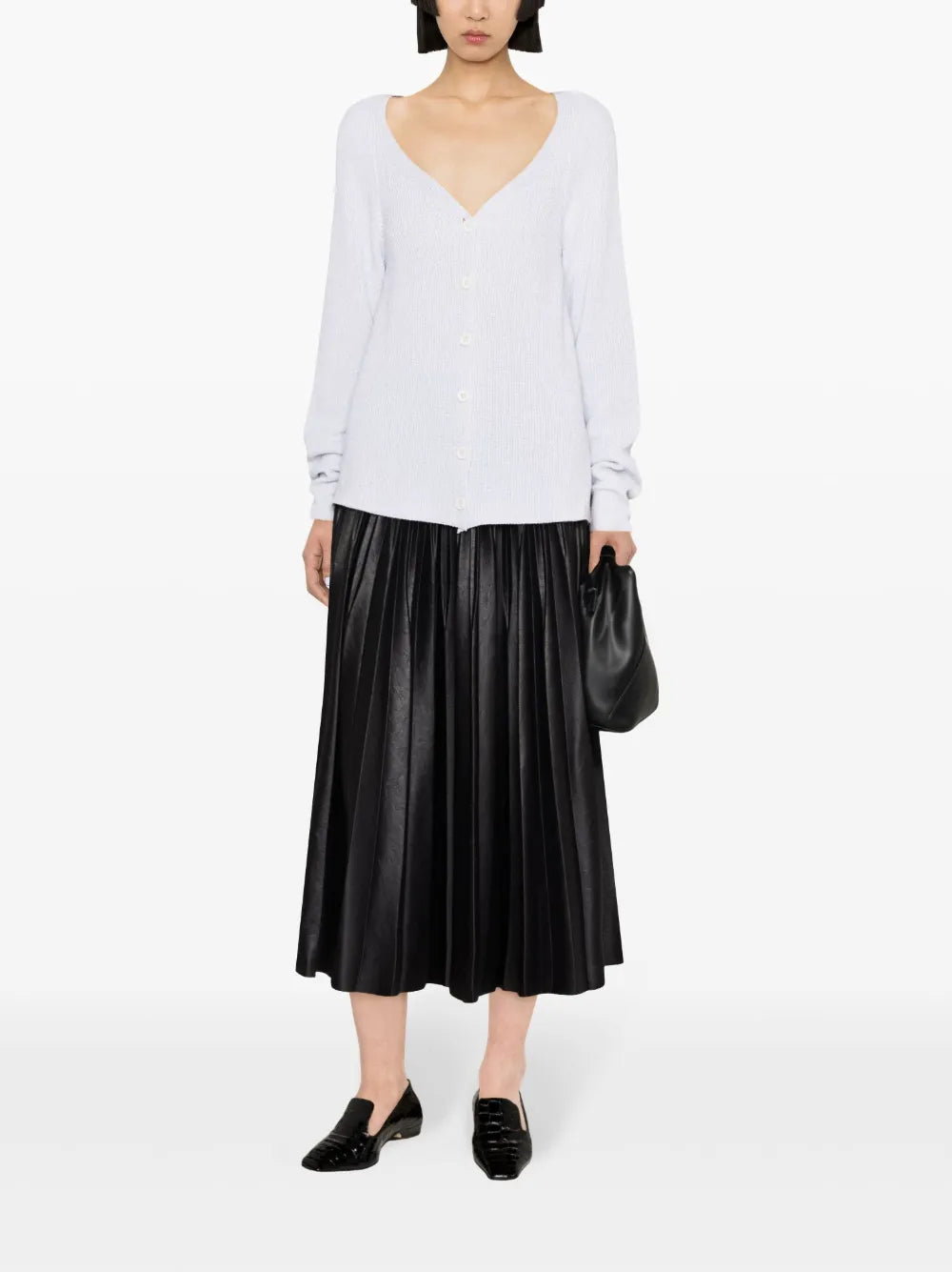 Lurex-Detailed Ribbed-Knit Cardigan