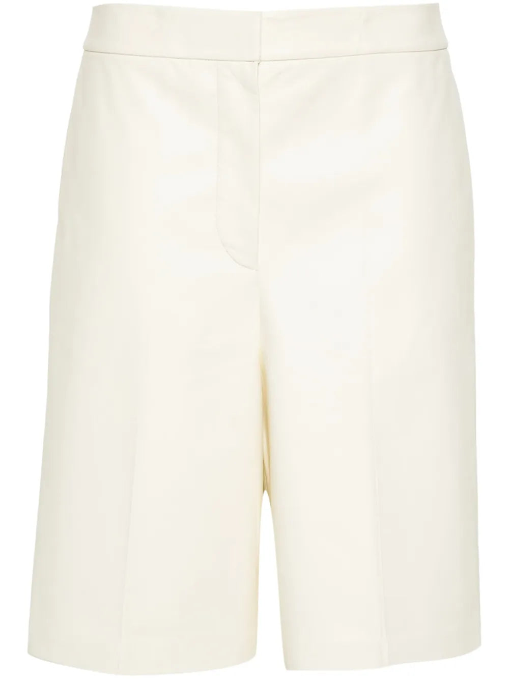 Mid-Rise Leather Shorts