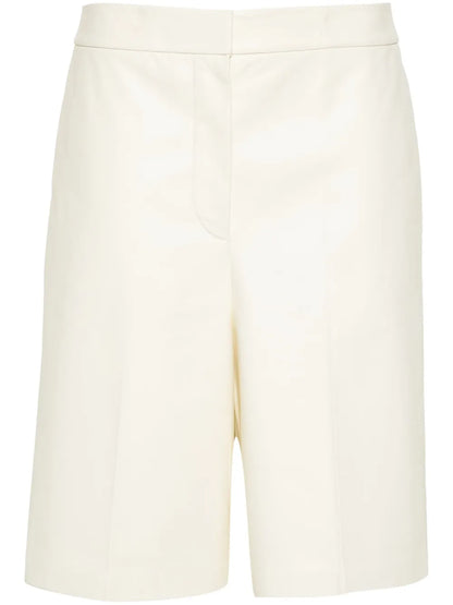 Mid-Rise Leather Shorts