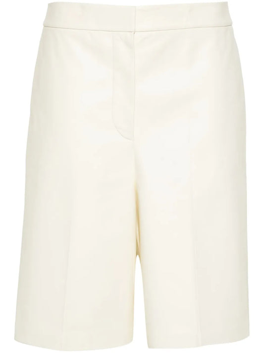 Mid-Rise Leather Shorts