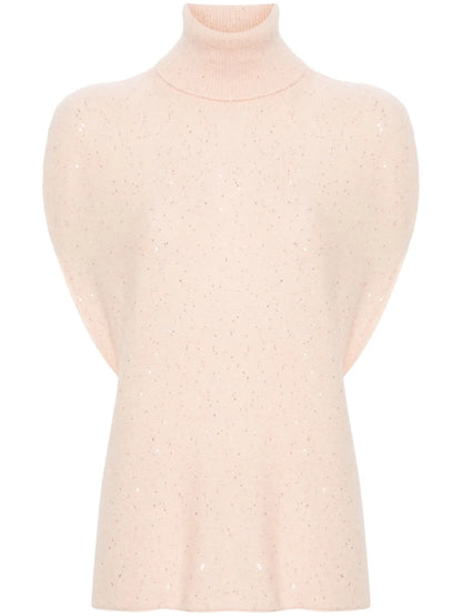 Sequin-Embellished Knitted Top