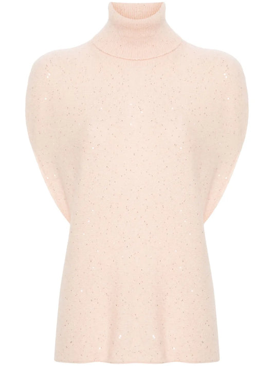 Sequin-Embellished Knitted Top