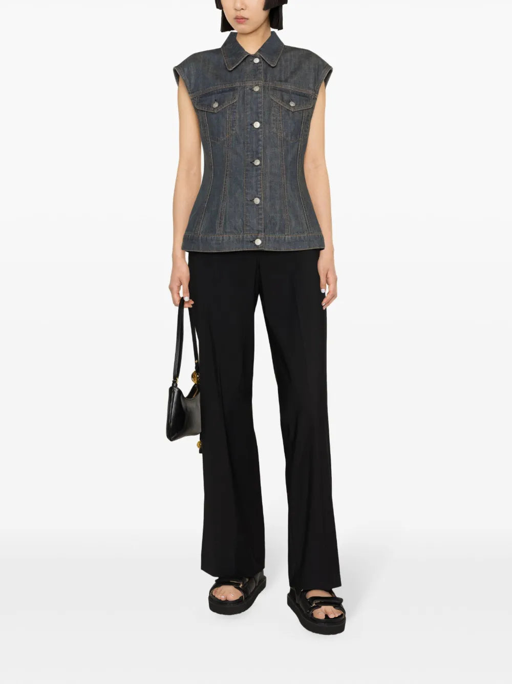 Button-Up Denim Gilet