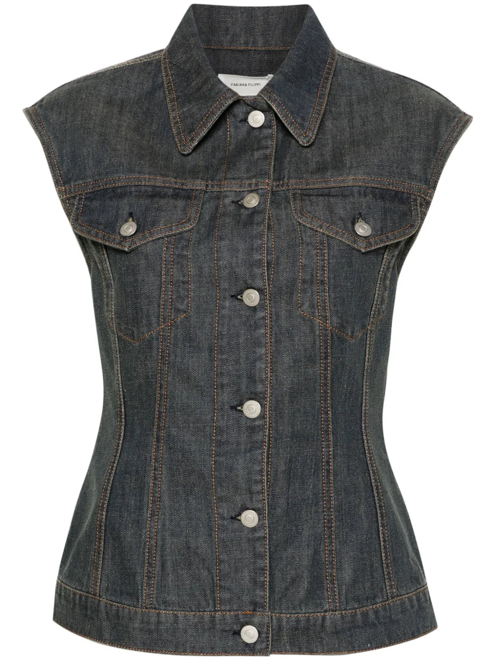 Button-Up Denim Gilet