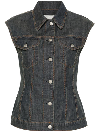 Button-Up Denim Gilet