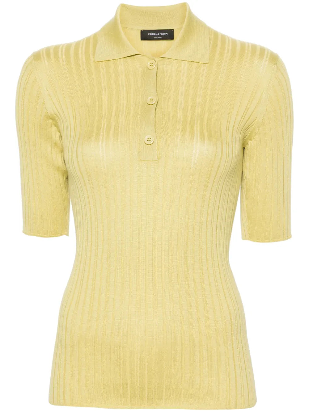 Ribbed-Knit Polo Shirt