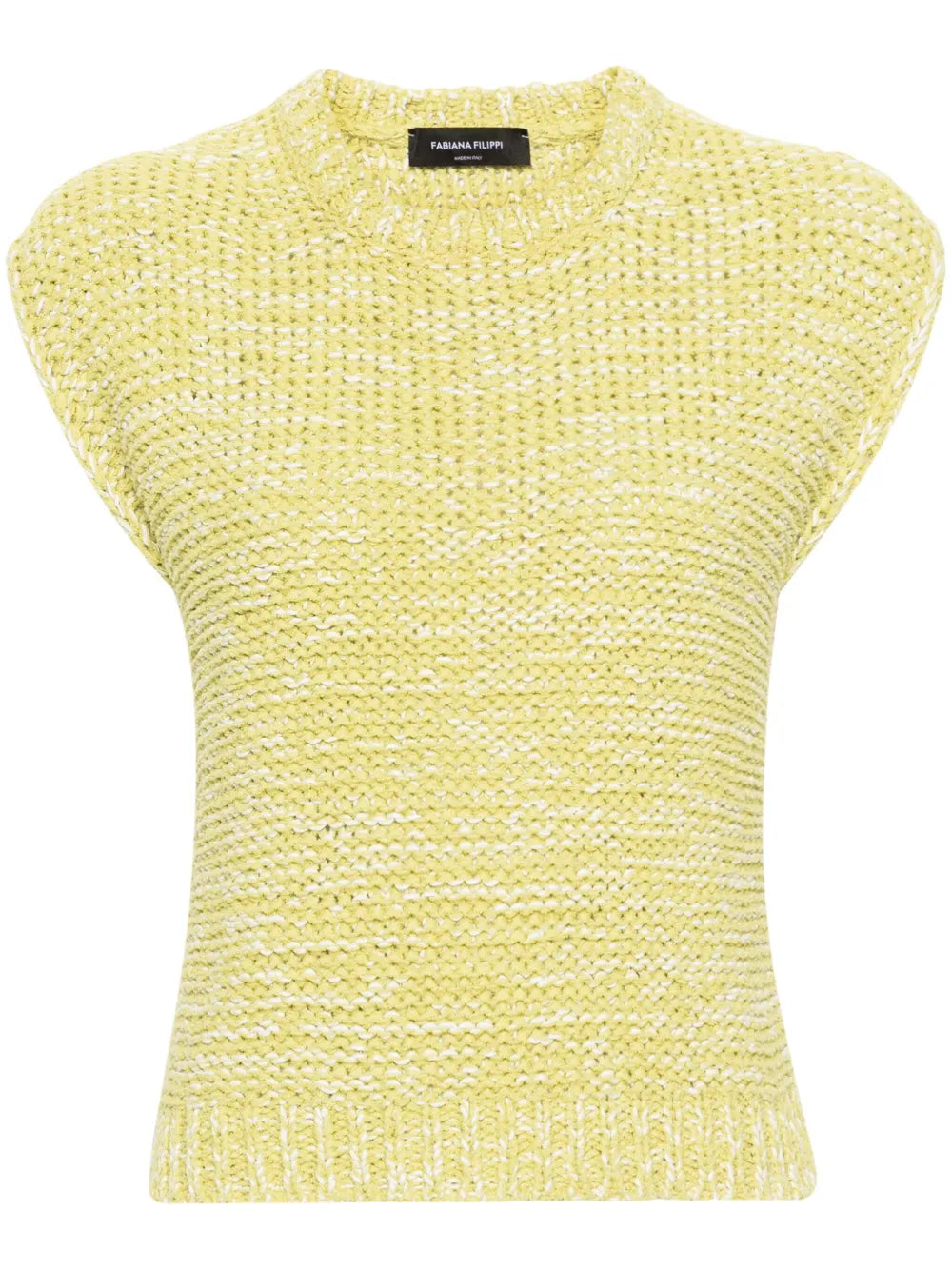 Crochet-Knit Mélange-Effect Vest